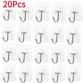 Self Adhesive Hooks Heavy Duty Wall Hooks Transparent Multi-Purpose Rack Door Key Towel Wall Hook For Bathroom Kitchen Organizer